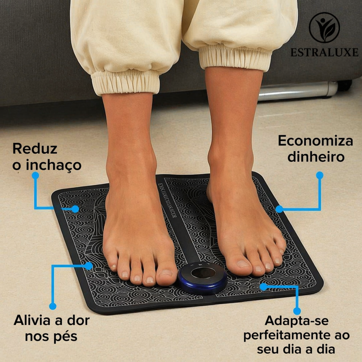 Tapete de massagem para pés – Reflexologia e relaxamento