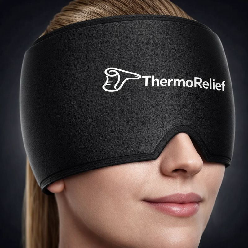 ThermoRelief PRO™ - Chapéu terapêutico com função de calor e frio para aliviar enxaquecas e tensão.