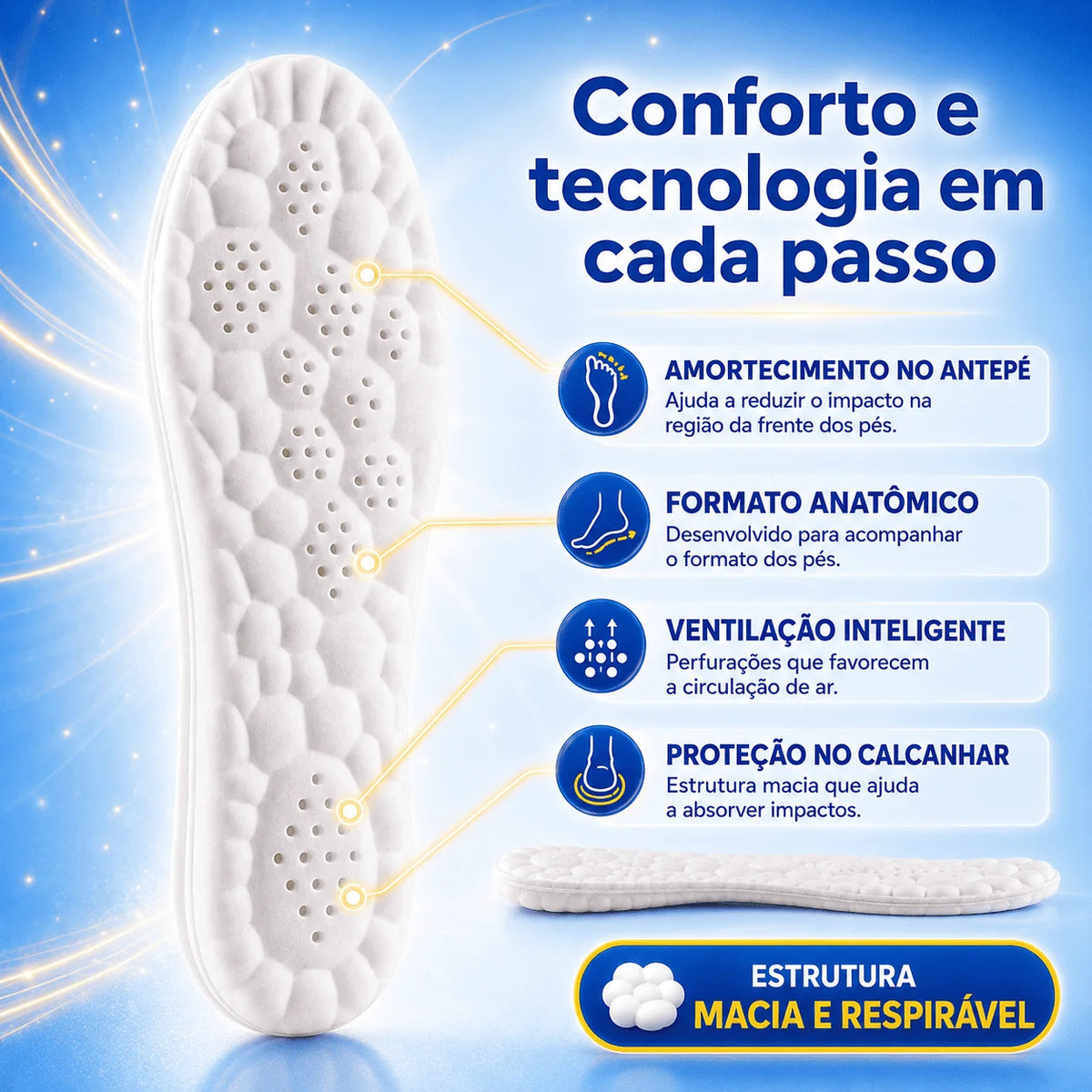 Palmilha ConfortoFlex™