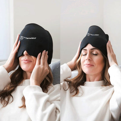 ThermoRelief PRO™ - Chapéu terapêutico com função de calor e frio para aliviar enxaquecas e tensão.